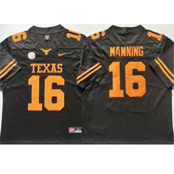 Mens Kids Youths Arch Manning Stitched Black Jersey - Picture 1 of 1